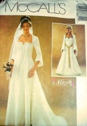 3861 MCCALLS  ALICYN SWEETHEART BRIDAL FLOOR DRESS, OVERLAY PATTERN 8-14, 12-18 or 18-24 choice UNCUT